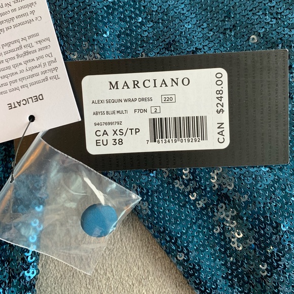 NWT✨ MARCIANO Alexi Sequin Wrap Dress - Picture 7 of 13
